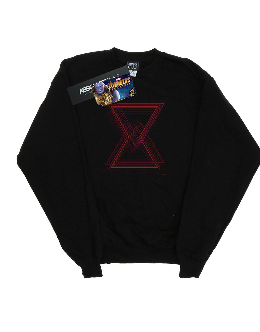 Black - Front - Marvel Mens Avengers Infinity War Black Widow Lines Cotton Sweatshirt