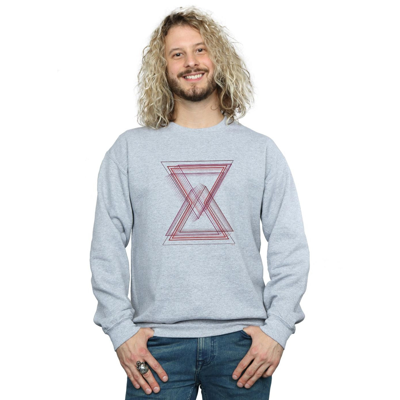 Sports Grey - Back - Marvel Mens Avengers Infinity War Black Widow Lines Cotton Sweatshirt