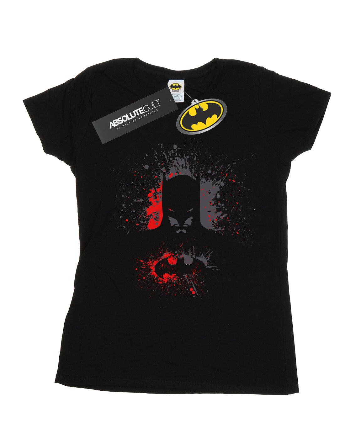 Black - Front - DC Comics Womens-Ladies Batman Splash Cotton T-Shirt