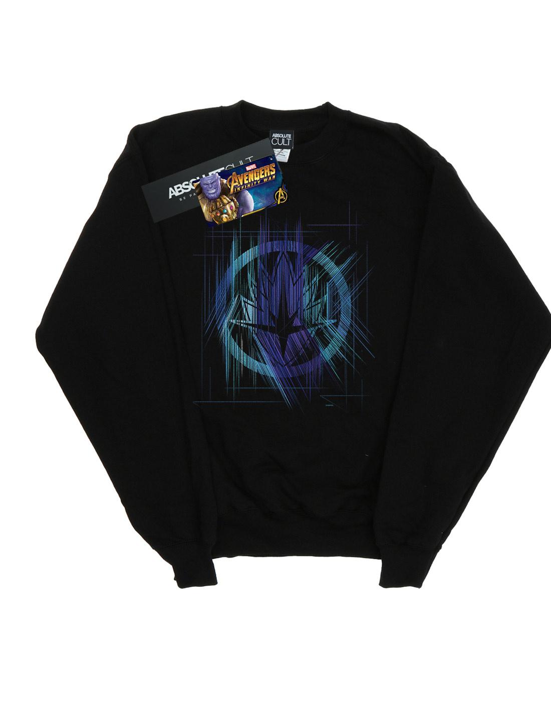 Black - Front - Marvel Mens Avengers Infinity War Guardian Lines Cotton Sweatshirt