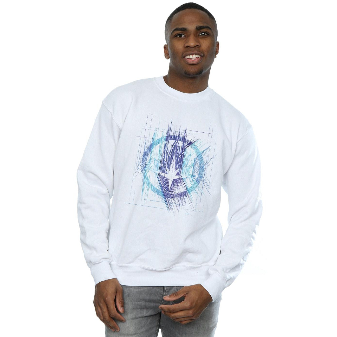 White - Back - Marvel Mens Avengers Infinity War Guardian Lines Cotton Sweatshirt