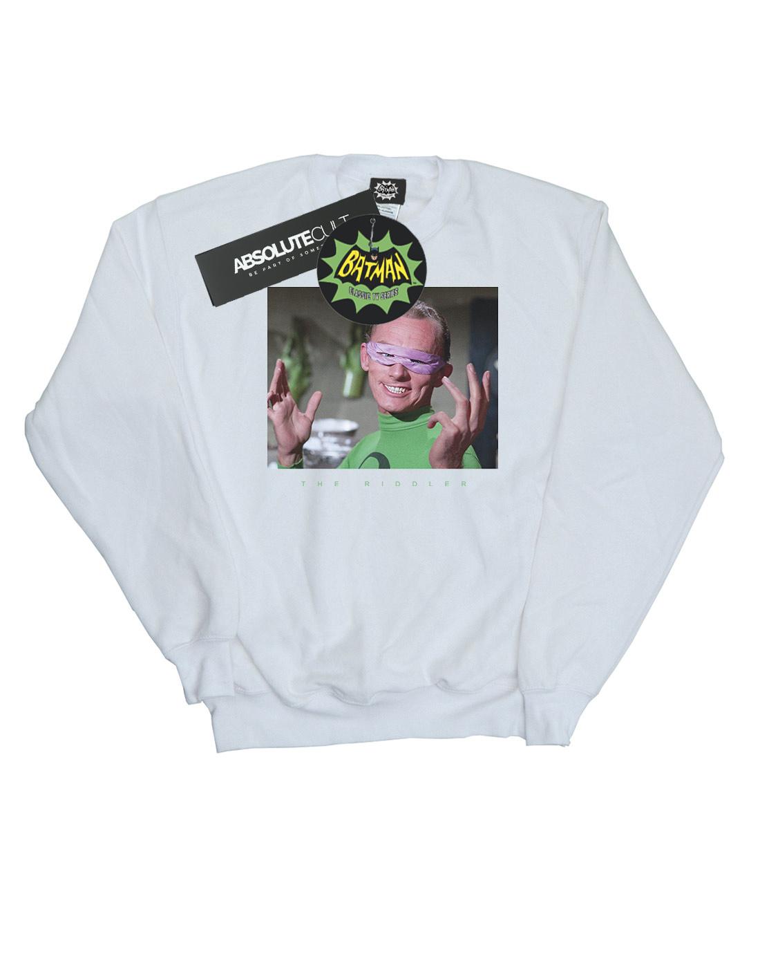 White - Front - DC Comics Girls Batman TV Series The Riddler Photgraph Sweatshirt