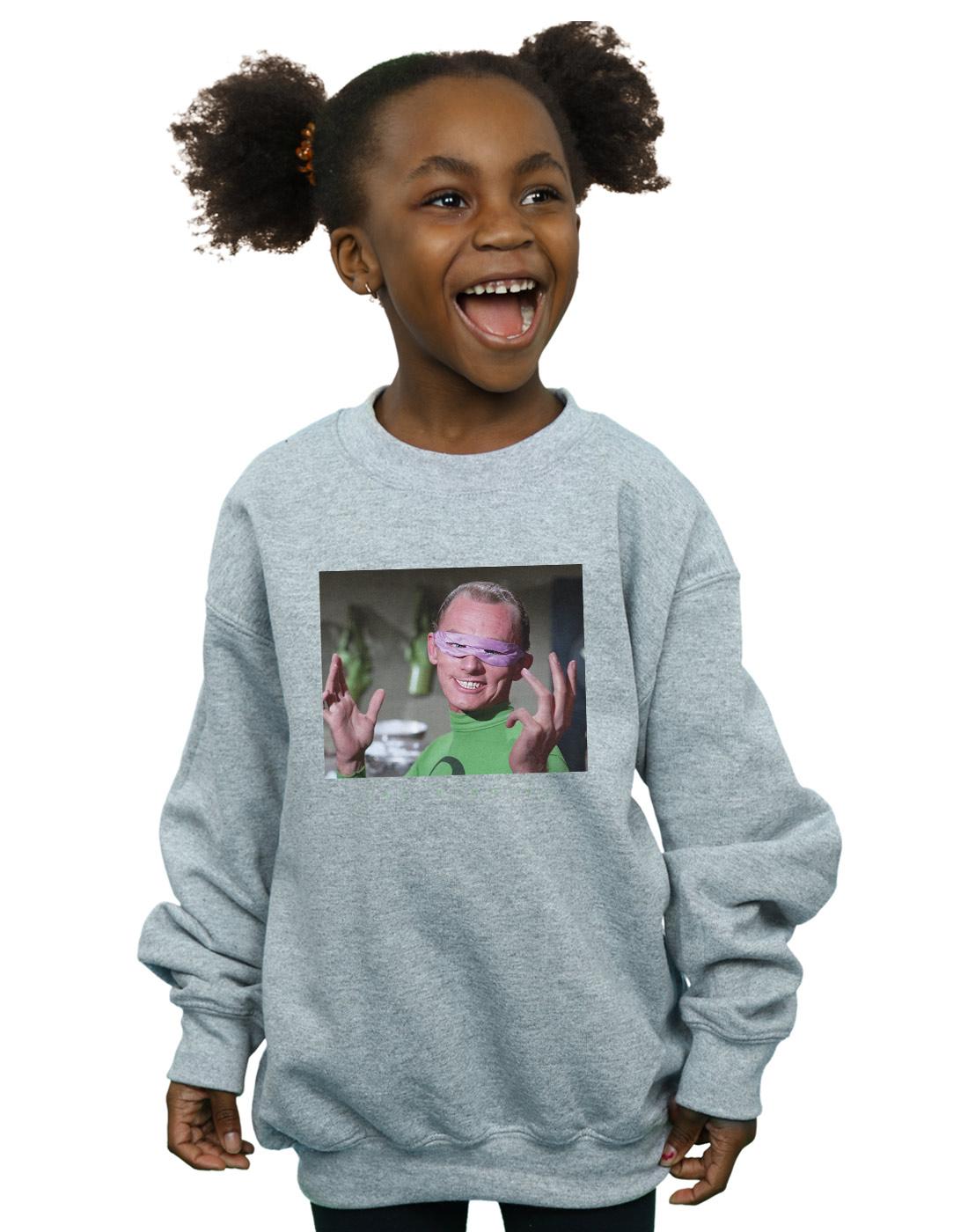 Sports Grey - Back - DC Comics Girls Batman TV Series The Riddler Photgraph Sweatshirt