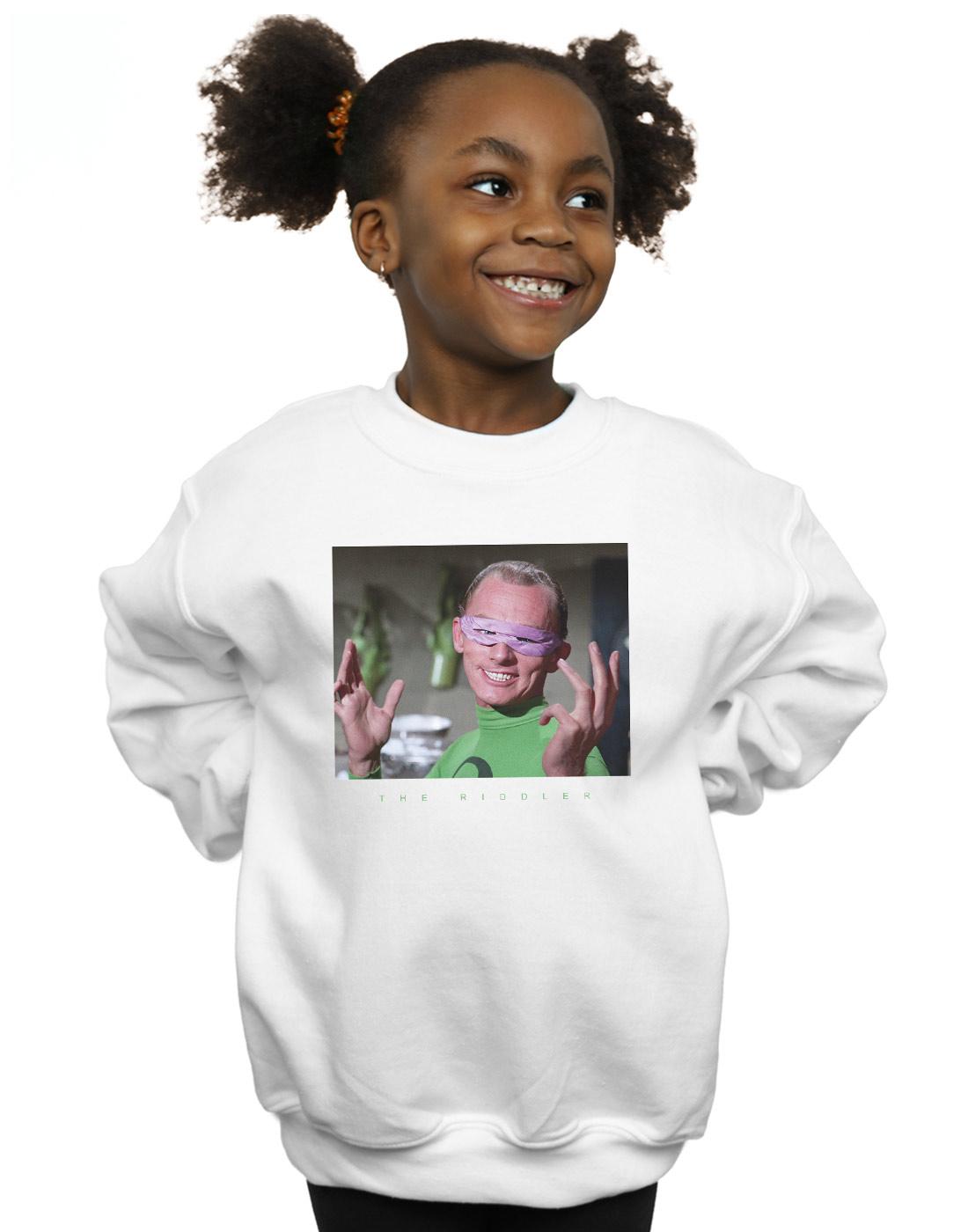White - Back - DC Comics Girls Batman TV Series The Riddler Photgraph Sweatshirt