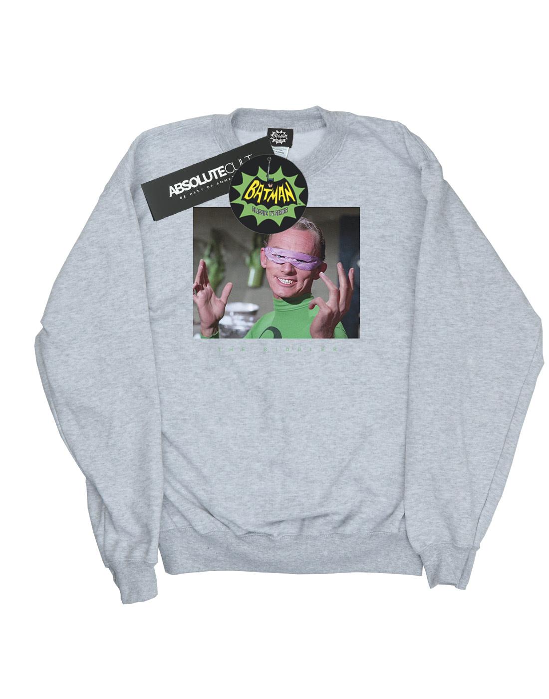 Sports Grey - Front - DC Comics Girls Batman TV Series The Riddler Photgraph Sweatshirt