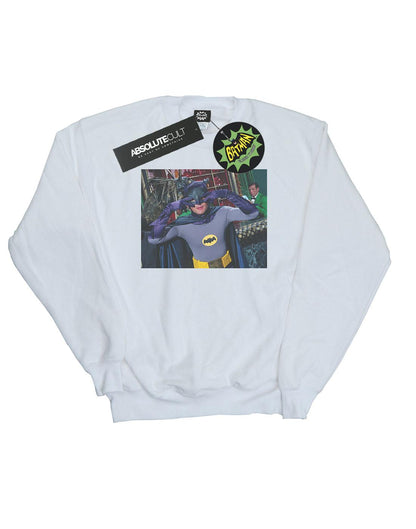 White - Front - DC Comics Girls Batman TV Series Batdance Photo Sweatshirt