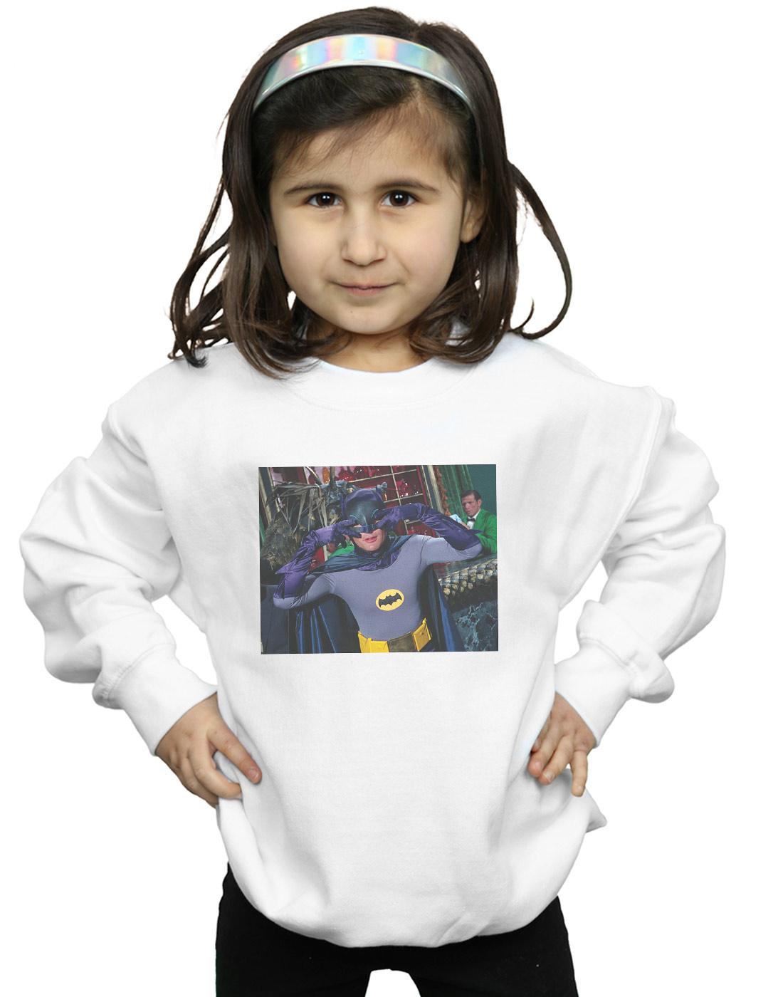 White - Back - DC Comics Girls Batman TV Series Batdance Photo Sweatshirt