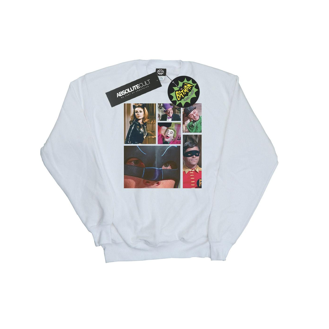 White - Front - DC Comics Girls Batman TV Series Class Photo Sweatshirt