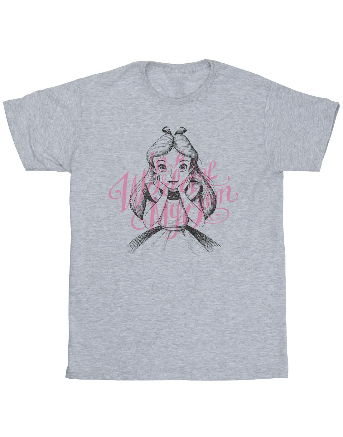Sports Grey - Front - Disney Mens Alice In Wonderland In A World Of My Own T-Shirt