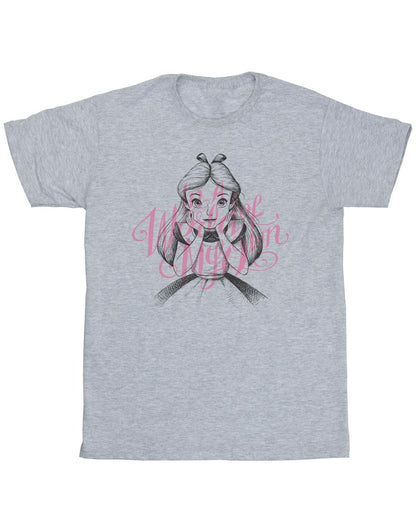 Sports Grey - Front - Disney Mens Alice In Wonderland In A World Of My Own T-Shirt