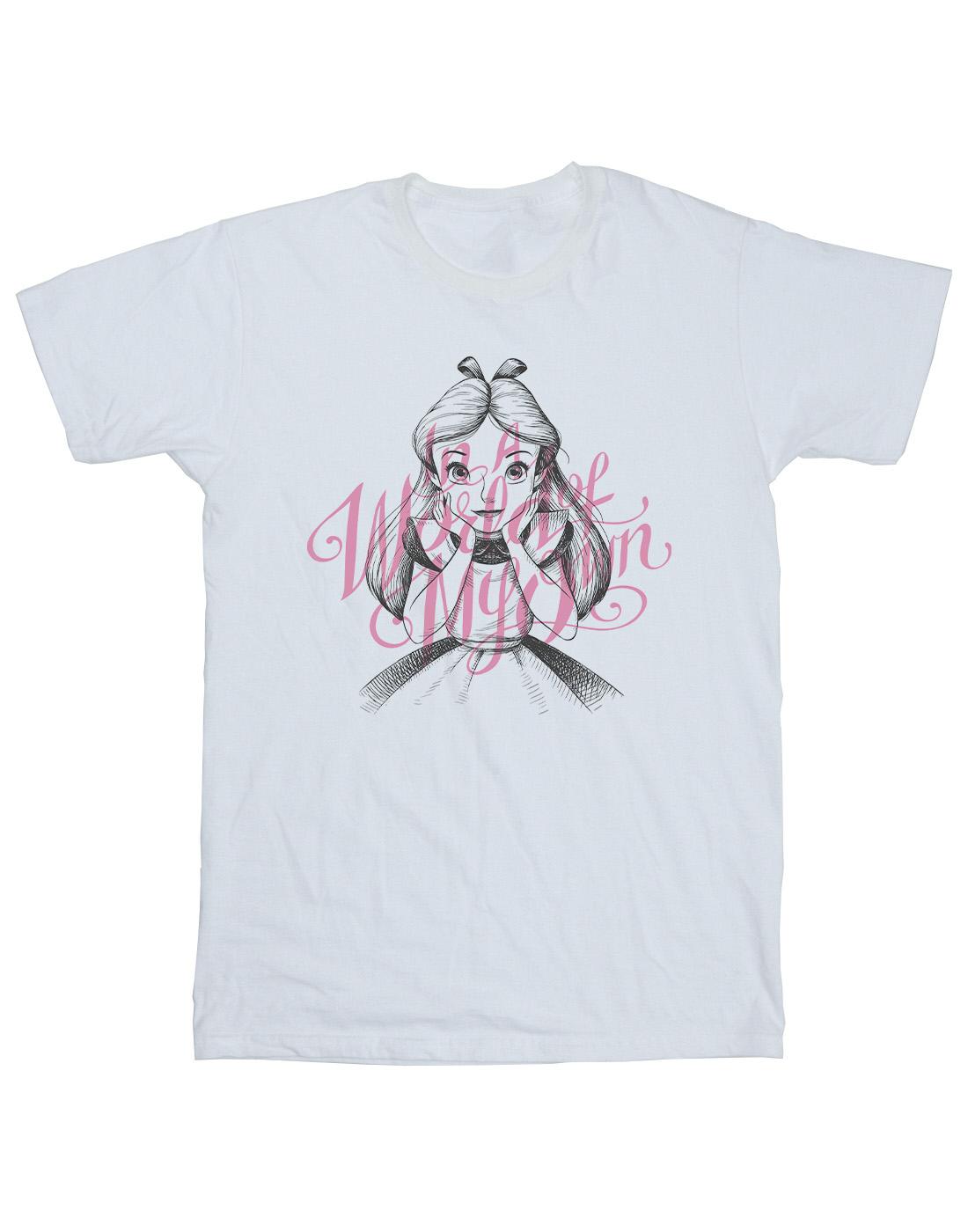 White - Front - Disney Mens Alice In Wonderland In A World Of My Own T-Shirt