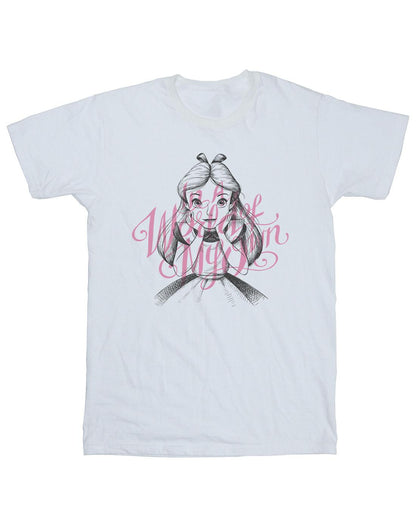 White - Front - Disney Mens Alice In Wonderland In A World Of My Own T-Shirt