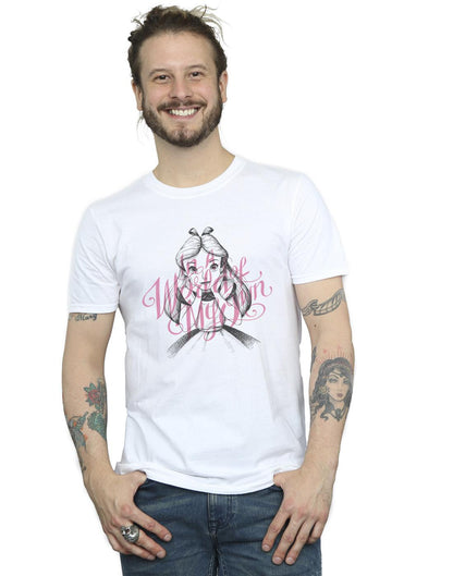 White - Back - Disney Mens Alice In Wonderland In A World Of My Own T-Shirt