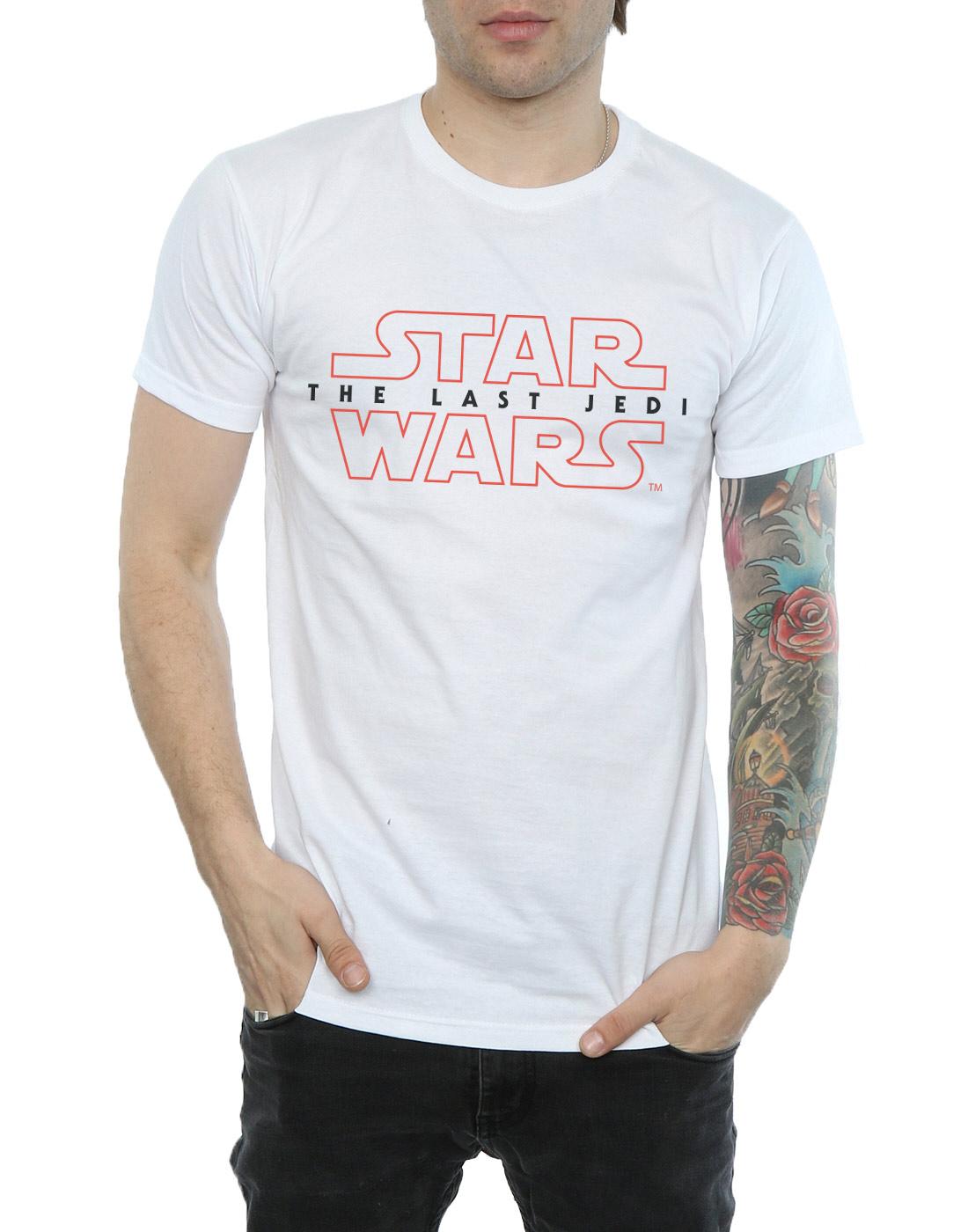 White - Side - Star Wars: The Last Jedi Mens Logo Cotton T-Shirt