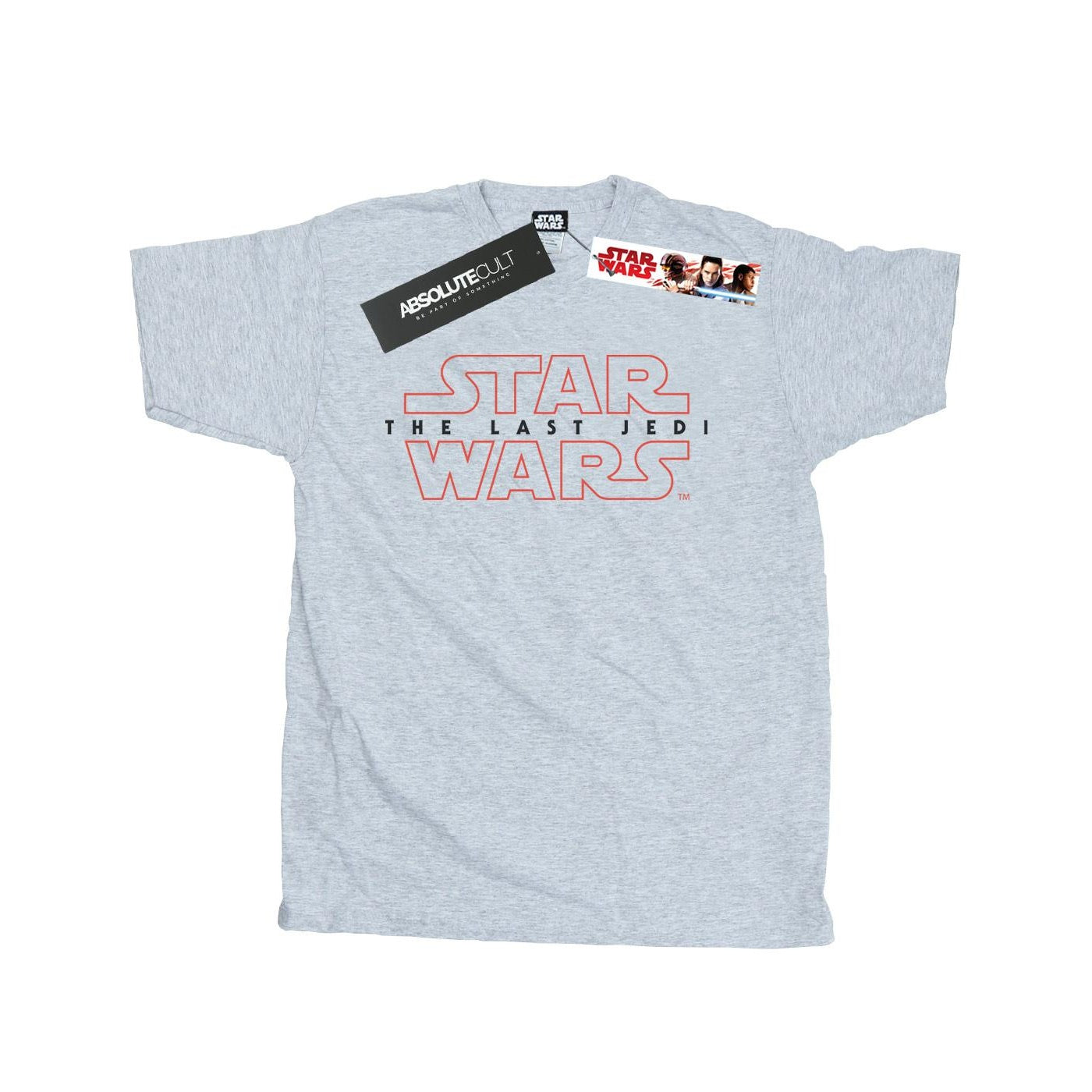 Sports Grey - Front - Star Wars: The Last Jedi Mens Logo Cotton T-Shirt