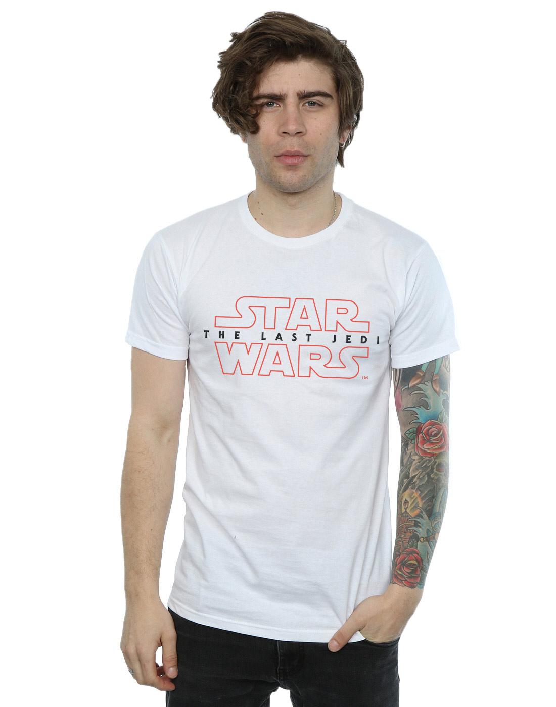 White - Back - Star Wars: The Last Jedi Mens Logo Cotton T-Shirt