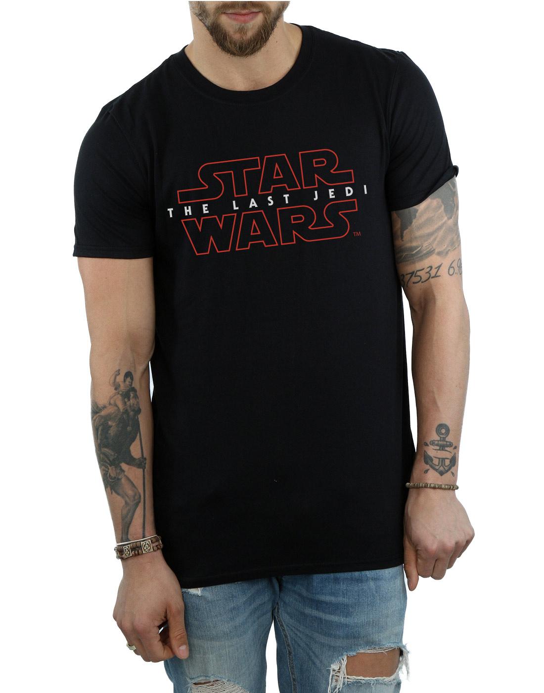 Black - Pack Shot - Star Wars: The Last Jedi Mens Logo Cotton T-Shirt