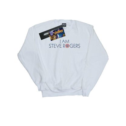 White - Front - Marvel Mens Avengers Infinity War I Am Steve Rogers Cotton Sweatshirt