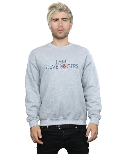 Sports Grey - Back - Marvel Mens Avengers Infinity War I Am Steve Rogers Cotton Sweatshirt