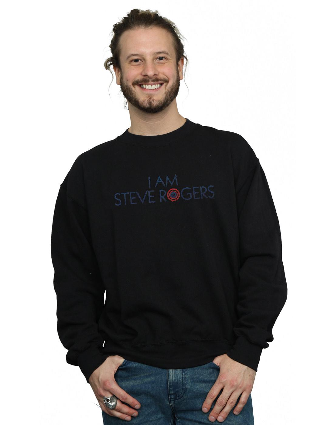 Black - Back - Marvel Mens Avengers Infinity War I Am Steve Rogers Cotton Sweatshirt