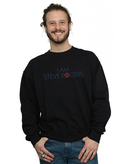 Black - Back - Marvel Mens Avengers Infinity War I Am Steve Rogers Cotton Sweatshirt