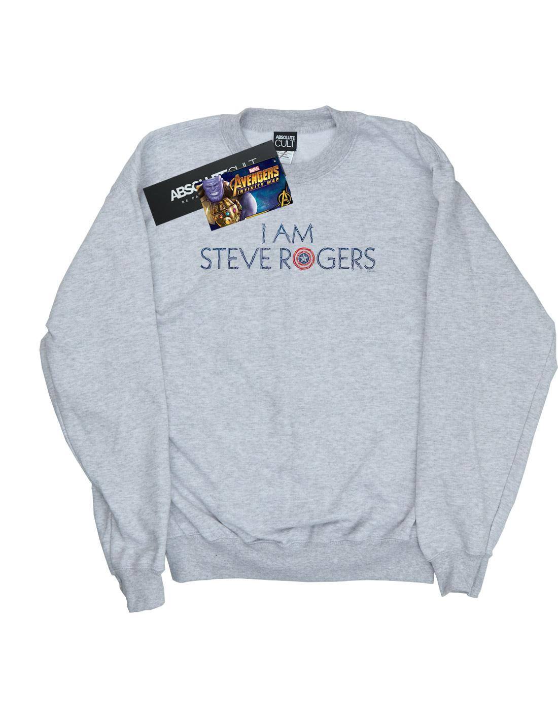 Sports Grey - Front - Marvel Mens Avengers Infinity War I Am Steve Rogers Cotton Sweatshirt