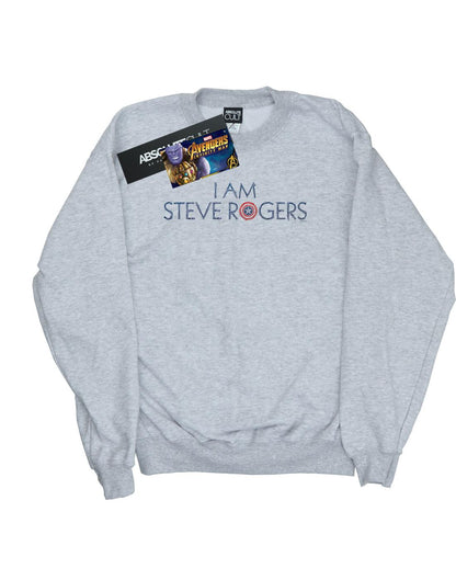 Sports Grey - Front - Marvel Mens Avengers Infinity War I Am Steve Rogers Cotton Sweatshirt