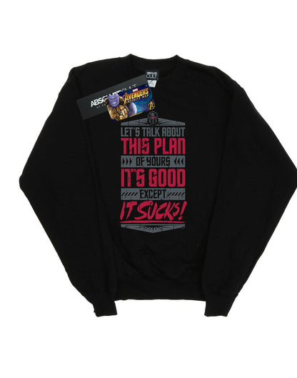 Black - Front - Marvel Mens Avengers Infinity War It Sucks Cotton Sweatshirt