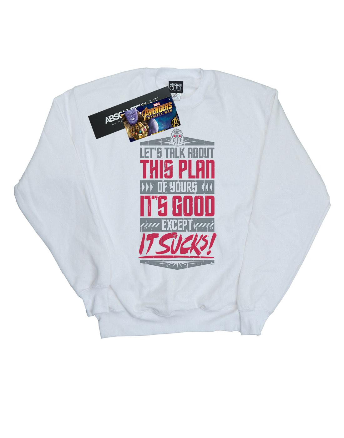 White - Front - Marvel Mens Avengers Infinity War It Sucks Cotton Sweatshirt