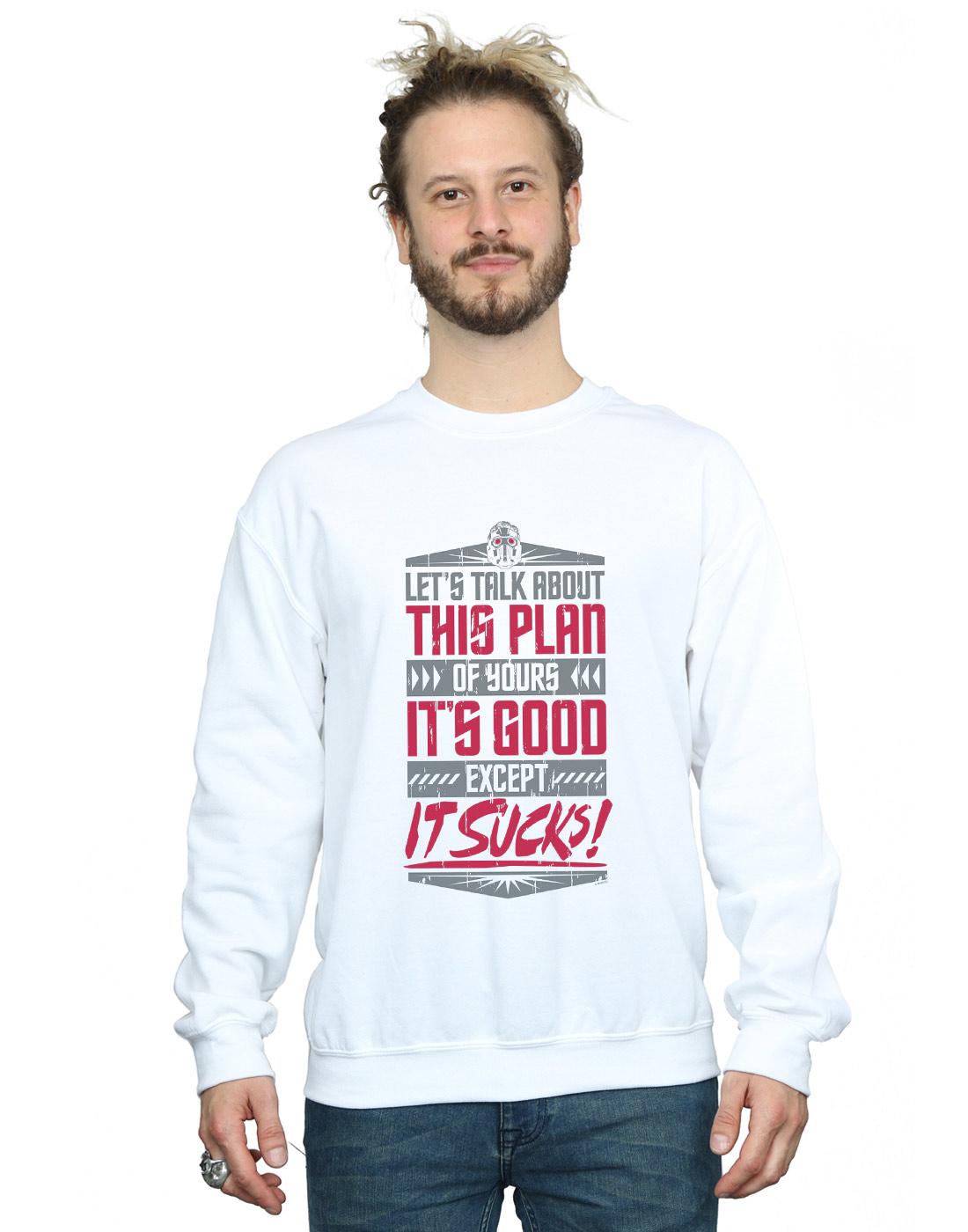 White - Back - Marvel Mens Avengers Infinity War It Sucks Cotton Sweatshirt