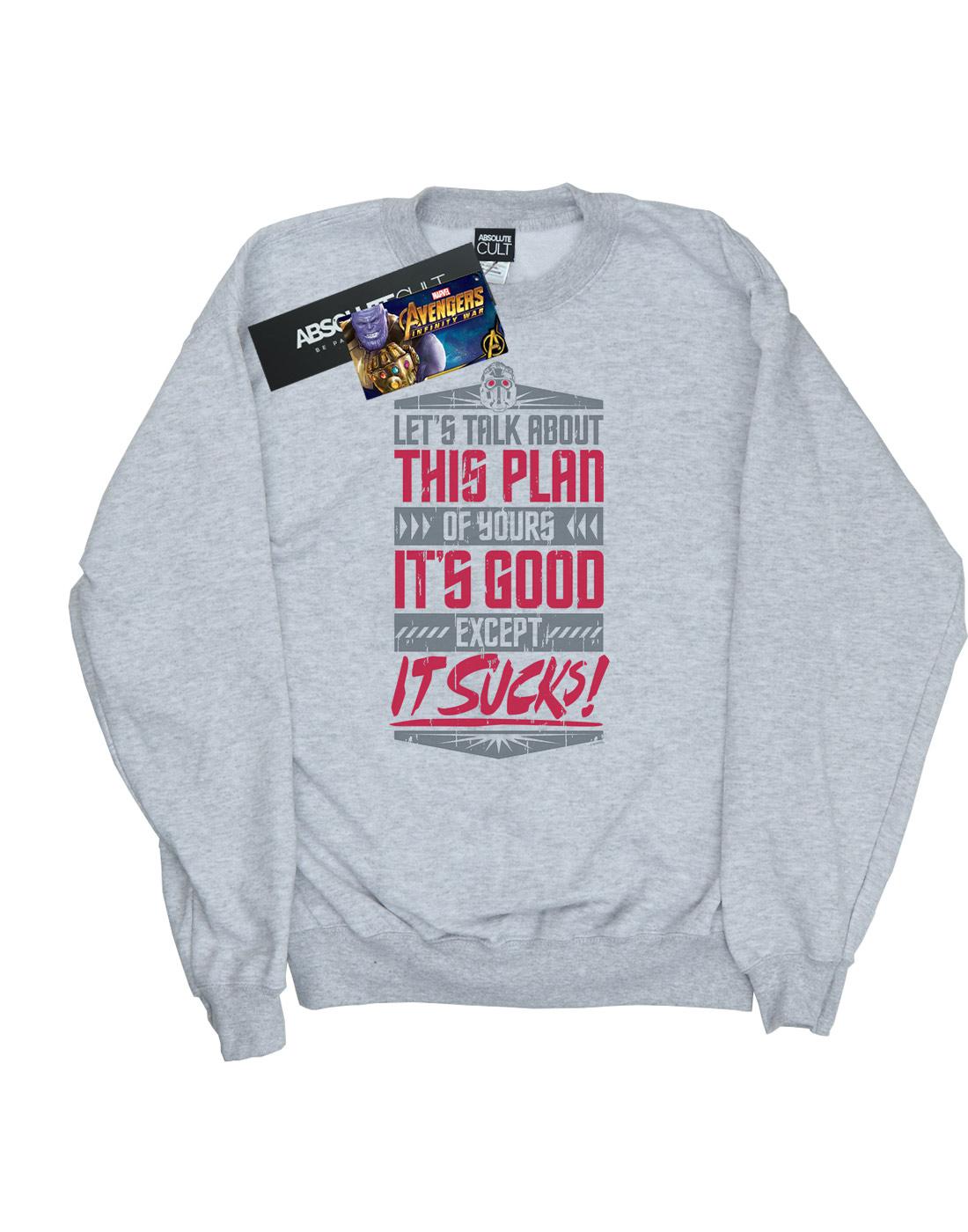 Sports Grey - Front - Marvel Mens Avengers Infinity War It Sucks Cotton Sweatshirt
