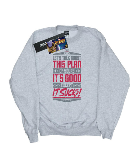 Sports Grey - Front - Marvel Mens Avengers Infinity War It Sucks Cotton Sweatshirt