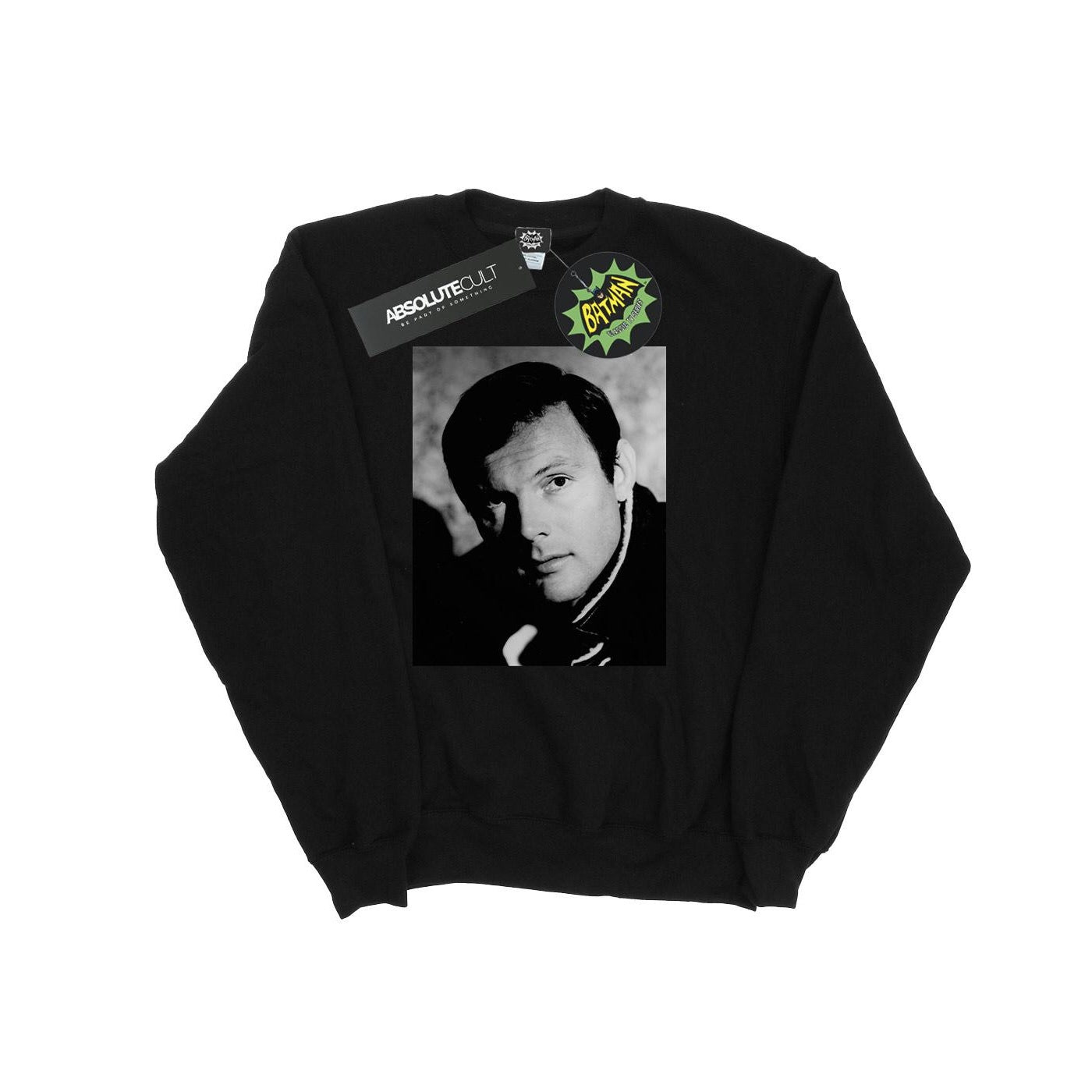 Black - Front - DC Comics Girls Batman TV Series Adam West Photograph Sweatshirt