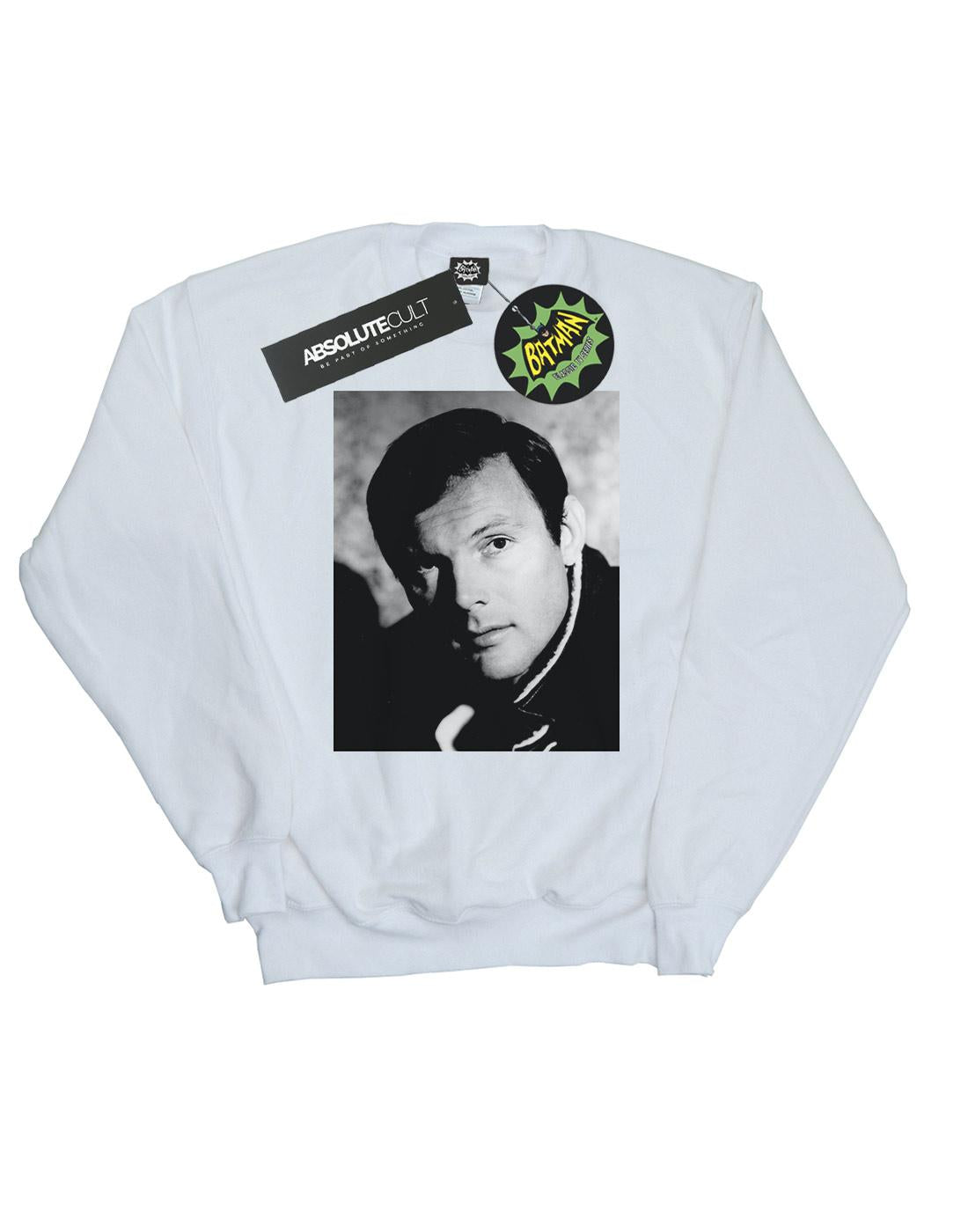 White - Front - DC Comics Girls Batman TV Series Adam West Photograph Sweatshirt