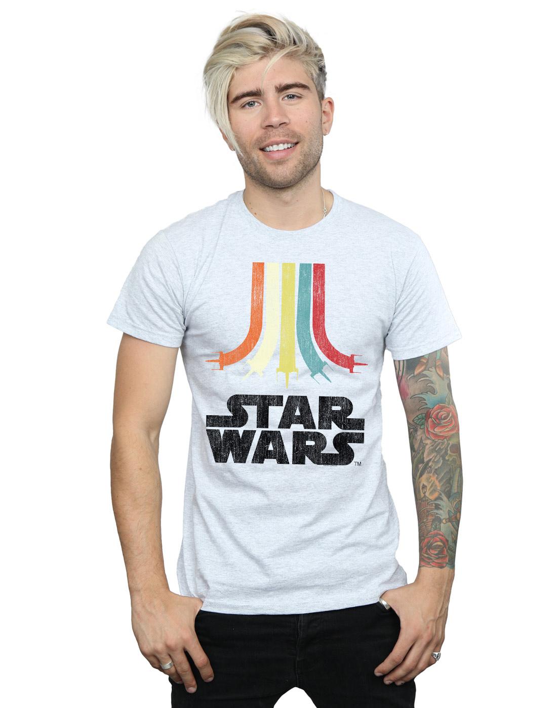 Sports Grey - Back - Star Wars Mens Rainbow Cotton T-Shirt