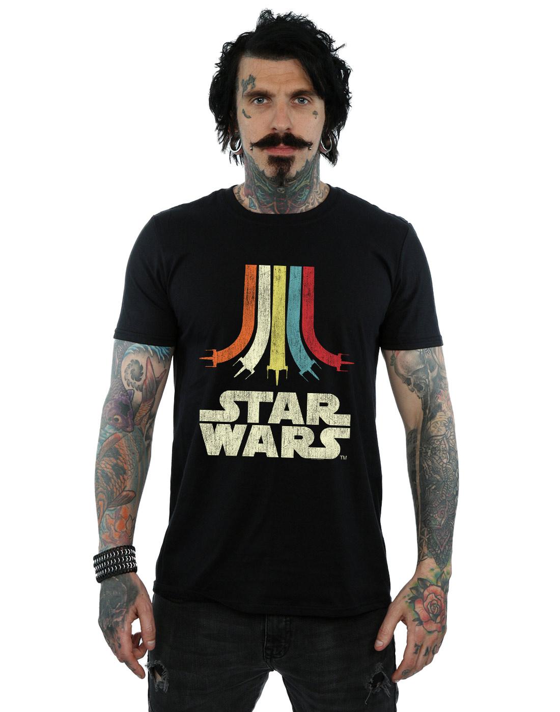 Black - Lifestyle - Star Wars Mens Rainbow Cotton T-Shirt