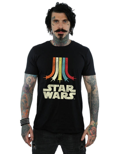 Black - Lifestyle - Star Wars Mens Rainbow Cotton T-Shirt