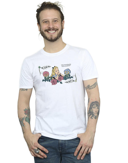 White - Back - Disney Mens Alice In Wonderland What Kind Of Garden T-Shirt
