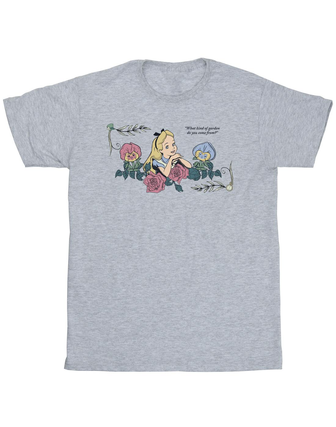 Sports Grey - Front - Disney Mens Alice In Wonderland What Kind Of Garden T-Shirt
