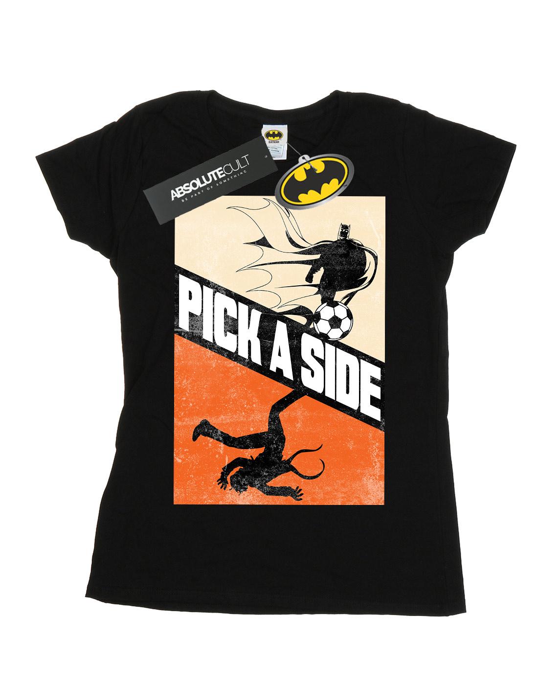 Black - Front - DC Comics Womens-Ladies Batman Football Pick A Side Cotton T-Shirt