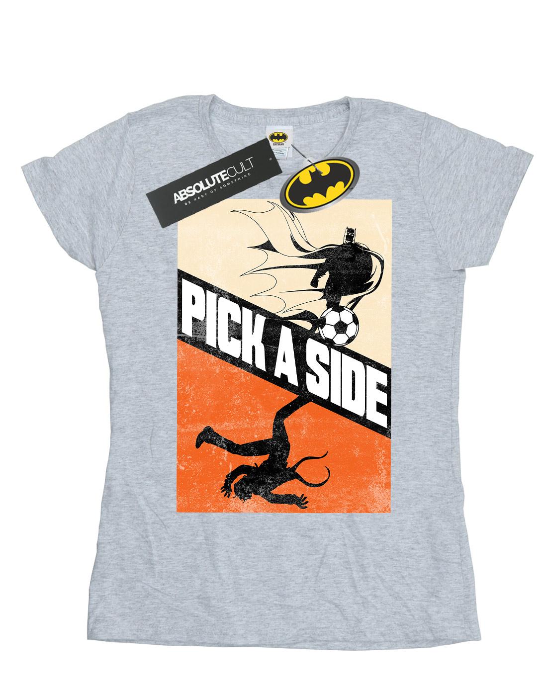 Sports Grey - Front - DC Comics Womens-Ladies Batman Football Pick A Side Cotton T-Shirt
