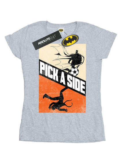 Sports Grey - Front - DC Comics Womens-Ladies Batman Football Pick A Side Cotton T-Shirt