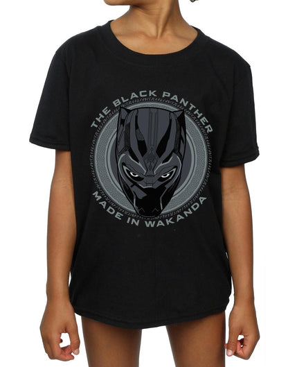 Black - Side - Marvel Girls Black Panther Made in Wakanda Cotton T-Shirt