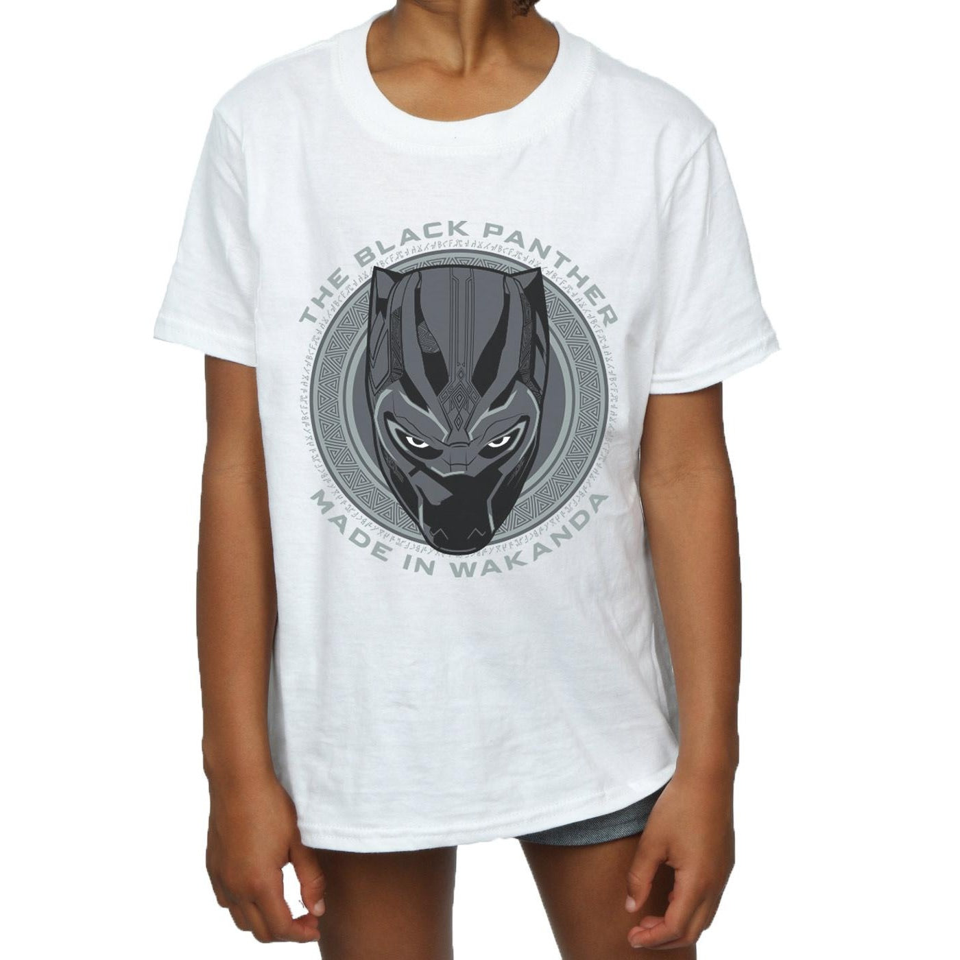 White - Side - Marvel Girls Black Panther Made in Wakanda Cotton T-Shirt