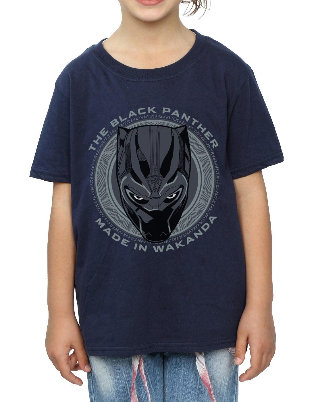 Navy Blue - Side - Marvel Girls Black Panther Made in Wakanda Cotton T-Shirt