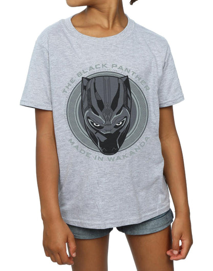 Sports Grey - Side - Marvel Girls Black Panther Made in Wakanda Cotton T-Shirt