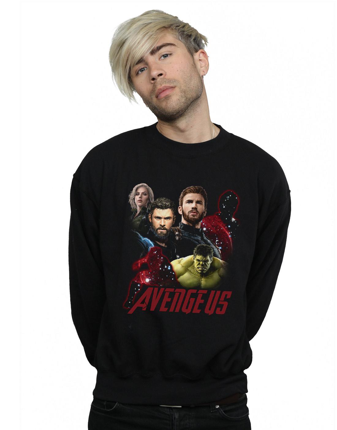 Black - Back - Marvel Mens Avengers Infinity War The Fallen Cotton Sweatshirt