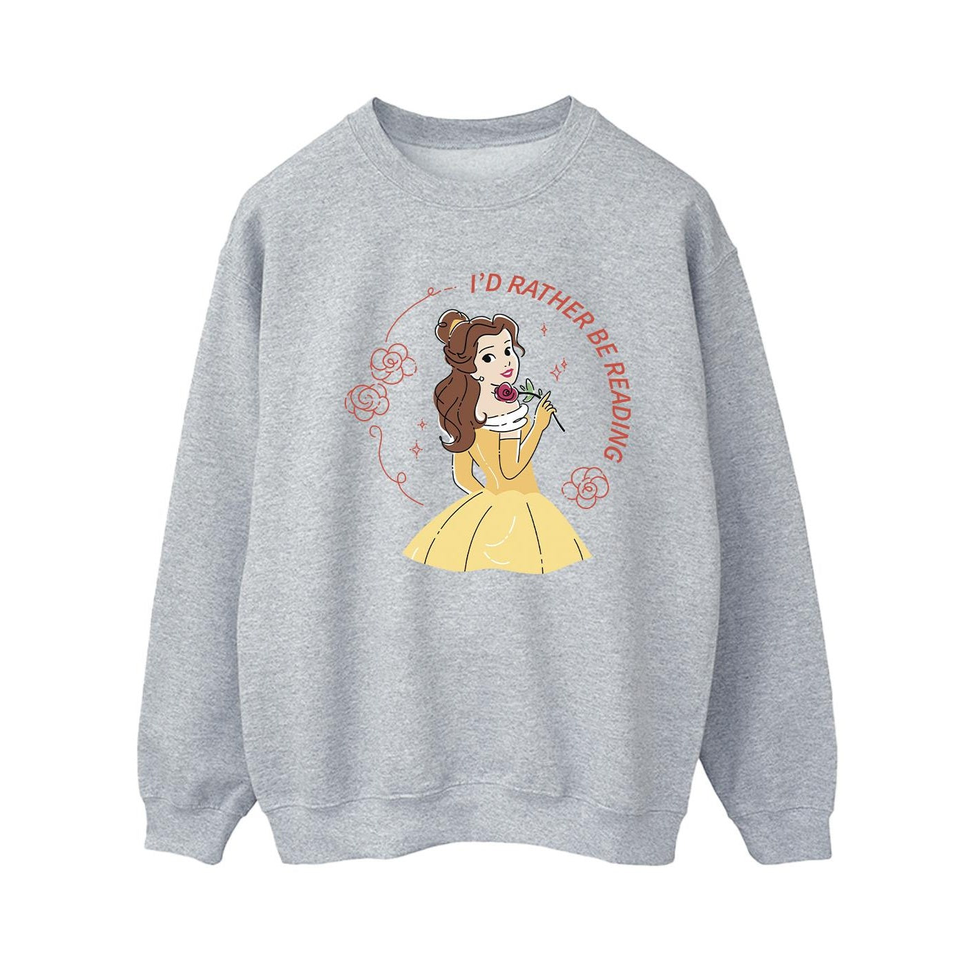 Sports Grey - Front - Disney Womens-Ladies Beauty And The Beast I´d Rather Be Reading Sweatshirt