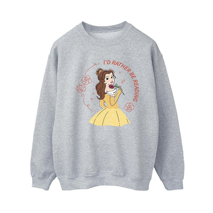 Sports Grey - Front - Disney Womens-Ladies Beauty And The Beast I´d Rather Be Reading Sweatshirt