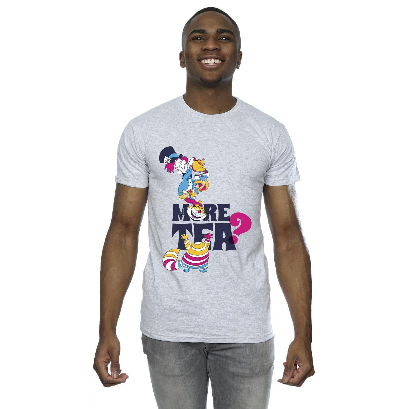 Sports Grey - Back - Disney Mens Alice In Wonderland More Tea T-Shirt